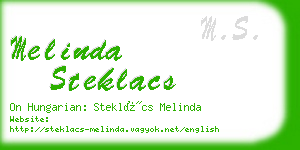 melinda steklacs business card